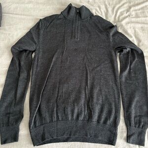 Men's Gray 100% Merino Wool Sweater